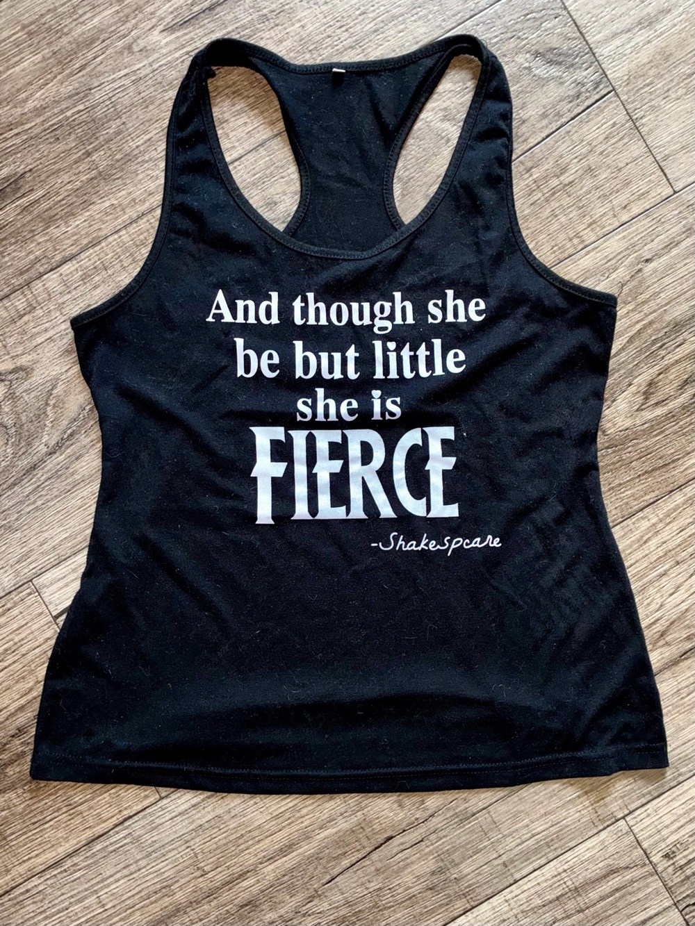 Source Unknown Black Racerback Tank with White 'FIERCE' Quote
